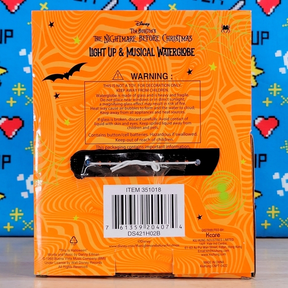 Disney Nightmare Before Christmas Zero 6" Musical LED Disney Waterglobe New - Picture 3 of 10